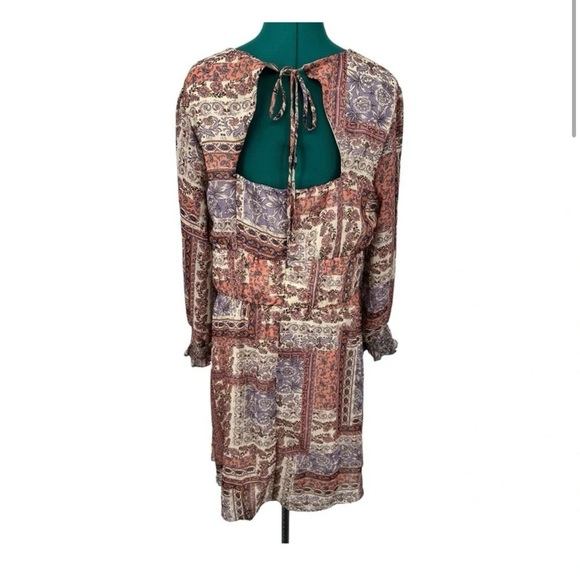 Julia Jordan Paisley Cut-Out Fit & Flare Dress Light Brown NWOT - Picture 8 of 8